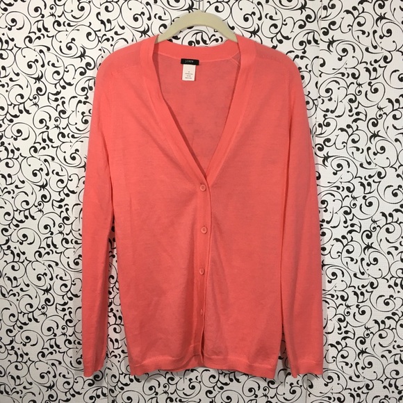 J. Crew Sweaters - J.Crew Coral Button Down Lightweight Cardigan